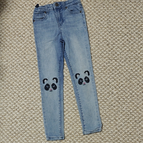 Cat & Jack Light Blue Panda Skinny Jeans - Picture 1 of 6